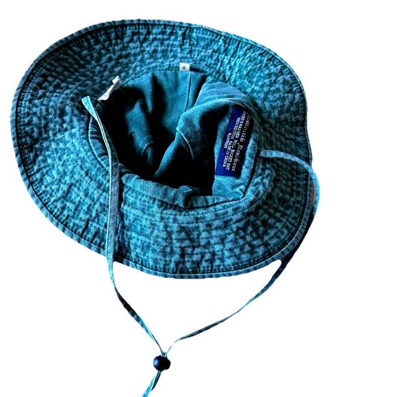 VTG Fishing Bucket Hat SNOOK Fish Embroidered 100% Cotton Faded Green Headwear M - Picture 8 of 8